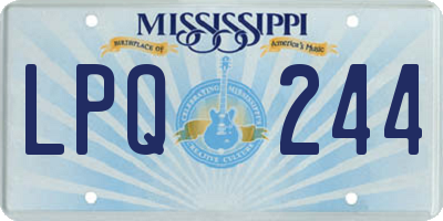 MS license plate LPQ244
