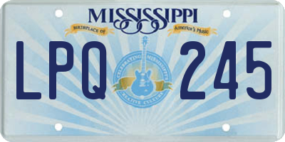 MS license plate LPQ245