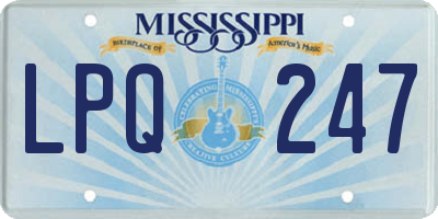 MS license plate LPQ247