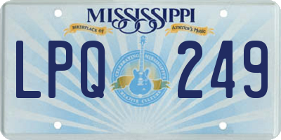 MS license plate LPQ249