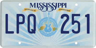 MS license plate LPQ251