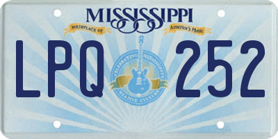 MS license plate LPQ252