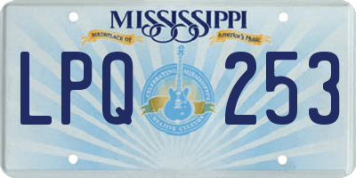 MS license plate LPQ253