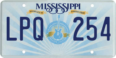 MS license plate LPQ254