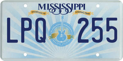 MS license plate LPQ255