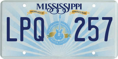 MS license plate LPQ257