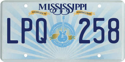 MS license plate LPQ258