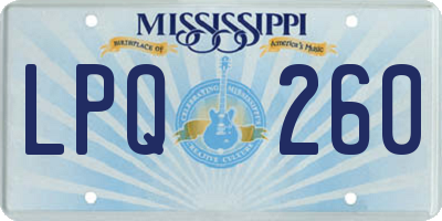 MS license plate LPQ260