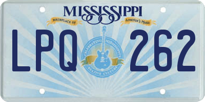 MS license plate LPQ262