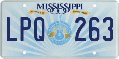 MS license plate LPQ263