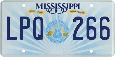 MS license plate LPQ266