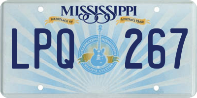 MS license plate LPQ267