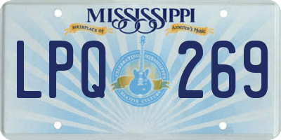 MS license plate LPQ269