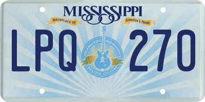 MS license plate LPQ270