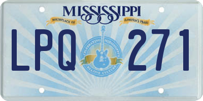 MS license plate LPQ271