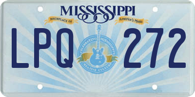 MS license plate LPQ272