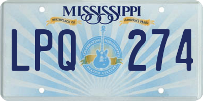 MS license plate LPQ274
