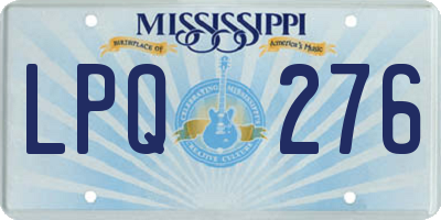 MS license plate LPQ276