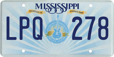 MS license plate LPQ278