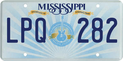 MS license plate LPQ282