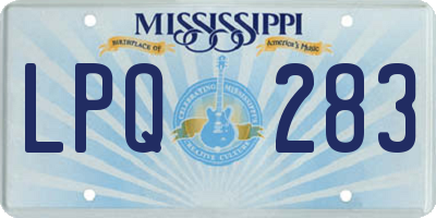 MS license plate LPQ283