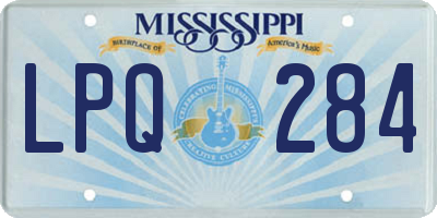 MS license plate LPQ284