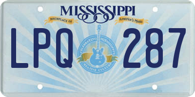 MS license plate LPQ287