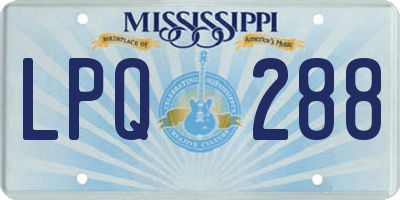 MS license plate LPQ288