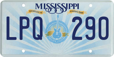 MS license plate LPQ290