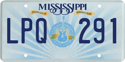 MS license plate LPQ291