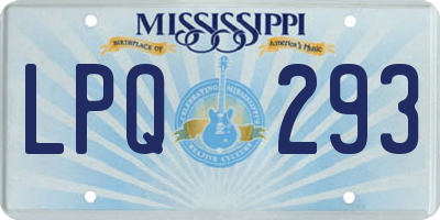 MS license plate LPQ293