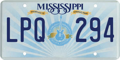 MS license plate LPQ294