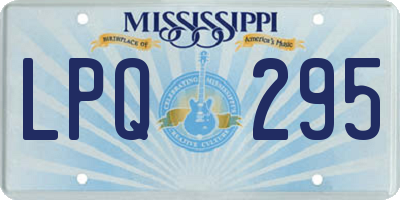 MS license plate LPQ295
