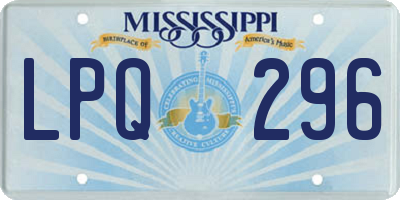MS license plate LPQ296