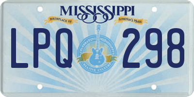 MS license plate LPQ298