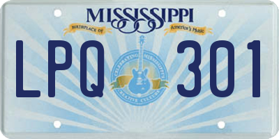 MS license plate LPQ301