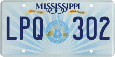 MS license plate LPQ302