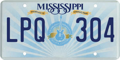 MS license plate LPQ304