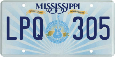 MS license plate LPQ305