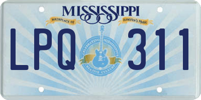 MS license plate LPQ311
