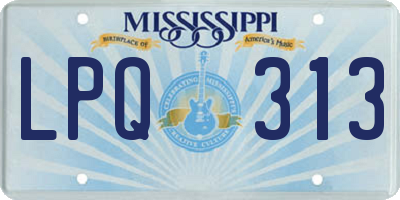 MS license plate LPQ313