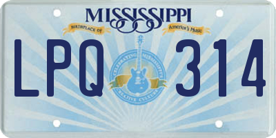 MS license plate LPQ314