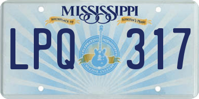MS license plate LPQ317