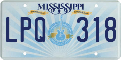 MS license plate LPQ318
