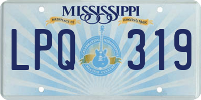 MS license plate LPQ319