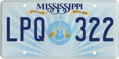 MS license plate LPQ322