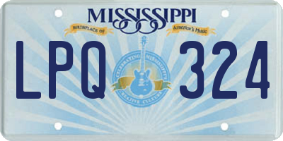 MS license plate LPQ324