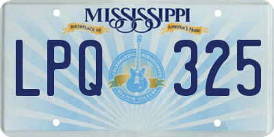 MS license plate LPQ325