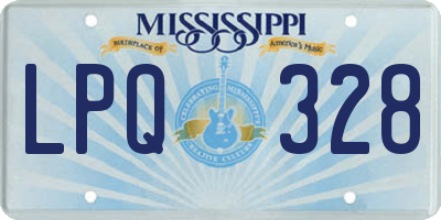 MS license plate LPQ328