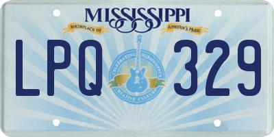 MS license plate LPQ329